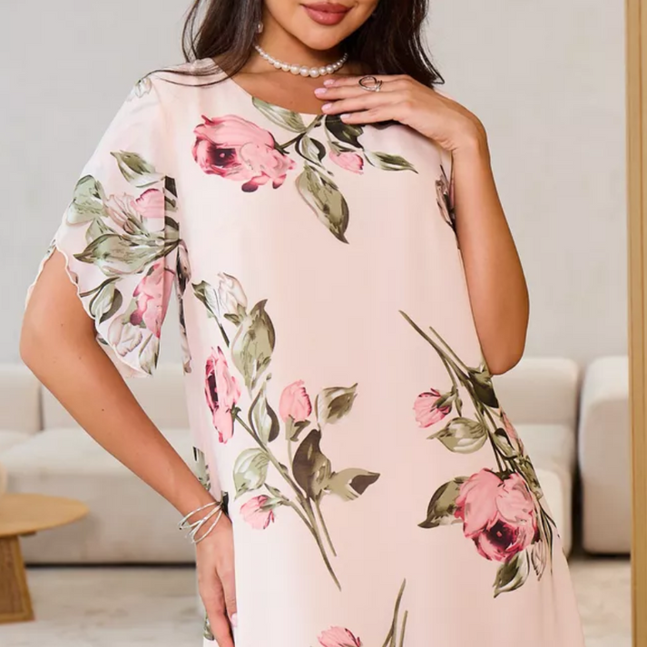 Merita - Abito Elegante In Chiffon Con Petali