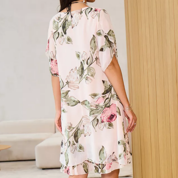 Merita - Abito Elegante In Chiffon Con Petali