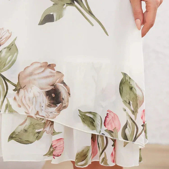Merita - Abito Elegante In Chiffon Con Petali
