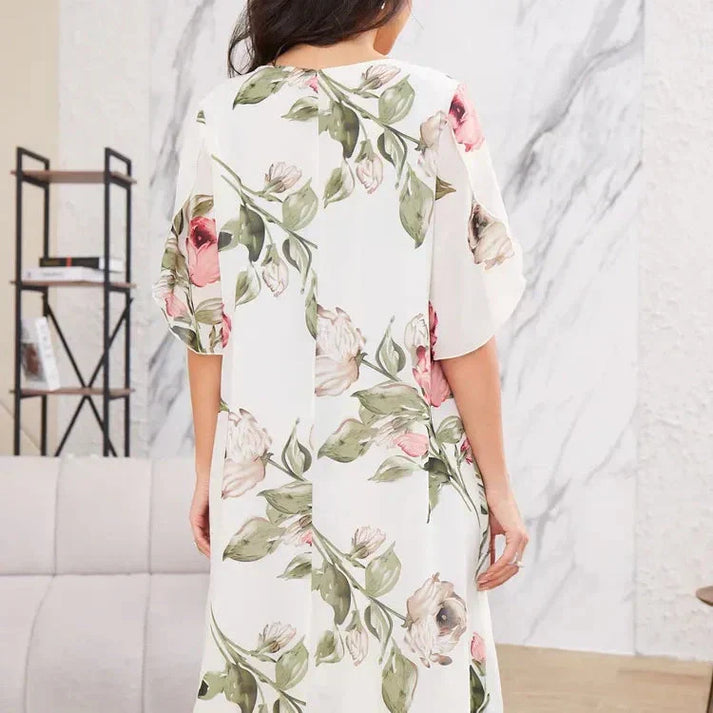 Merita - Abito Elegante In Chiffon Con Petali