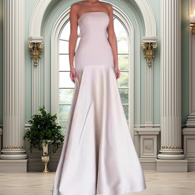 Sylwia - Elegante Fuori Spalla Abito Lungo