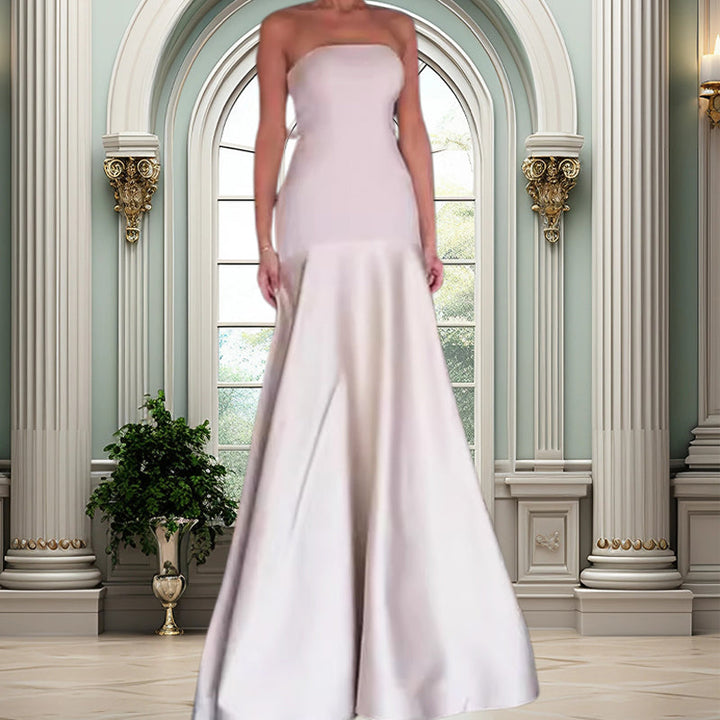 Sylwia - Elegante Fuori Spalla Abito Lungo