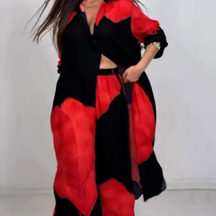 Dionicia - Camicia Elegante con Bottoni e Pantaloni con Coulisse