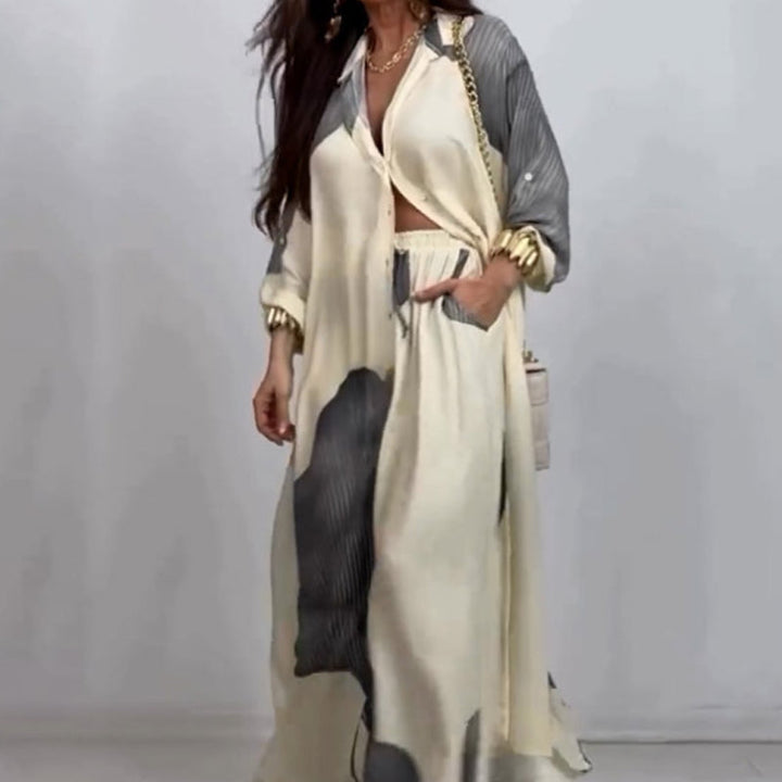 Dionicia - Camicia Elegante con Bottoni e Pantaloni con Coulisse