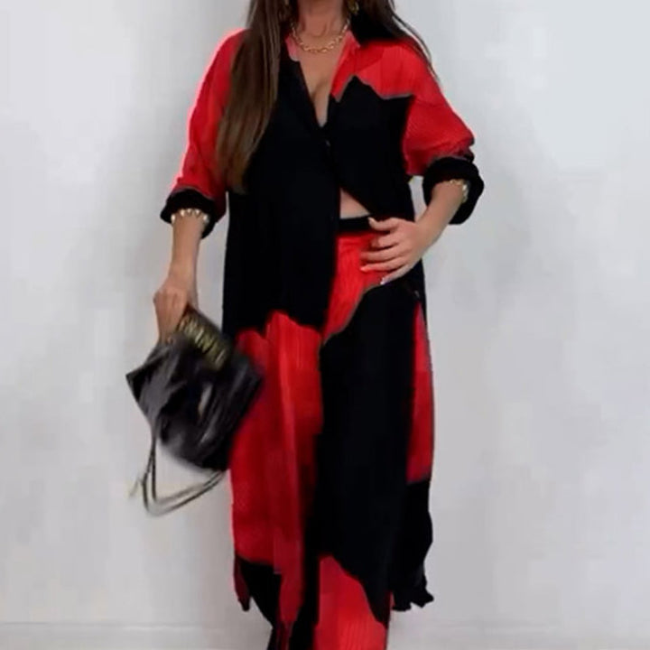 Dionicia - Camicia Elegante con Bottoni e Pantaloni con Coulisse