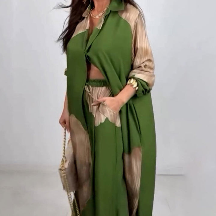 Dionicia - Camicia Elegante con Bottoni e Pantaloni con Coulisse