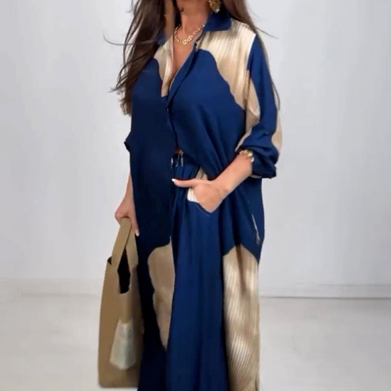 Dionicia - Camicia Elegante con Bottoni e Pantaloni con Coulisse