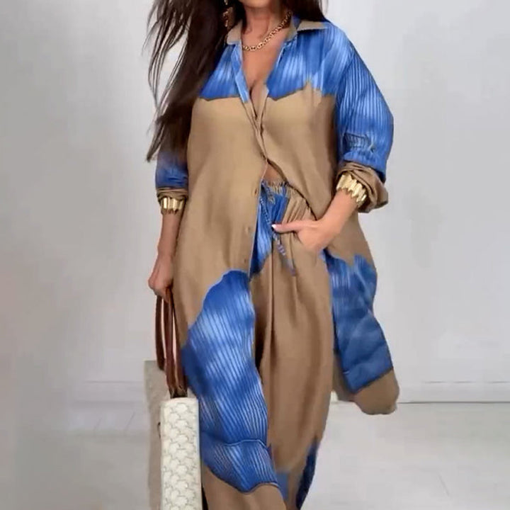 Dionicia - Camicia Elegante con Bottoni e Pantaloni con Coulisse