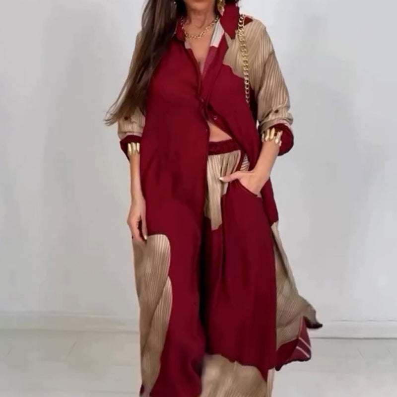 Dionicia - Camicia Elegante con Bottoni e Pantaloni con Coulisse