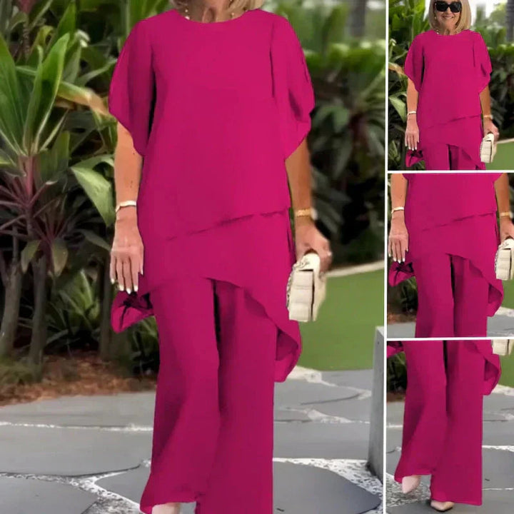 Lianah - Set Composto Da Camicetta e Pantaloni a Gamba Larga