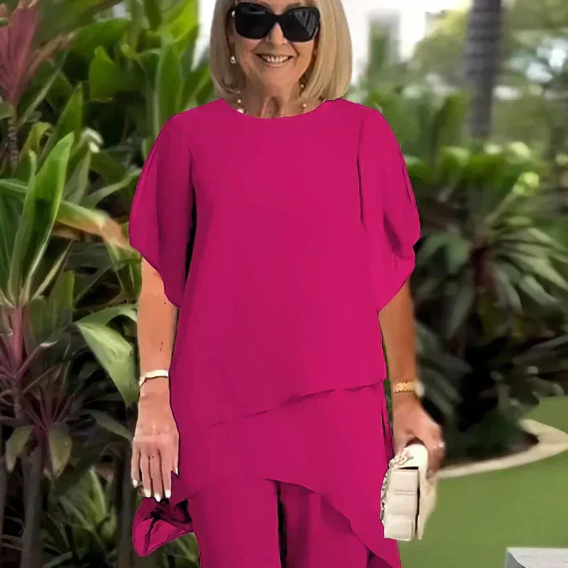 Lianah - Set Composto Da Camicetta e Pantaloni a Gamba Larga
