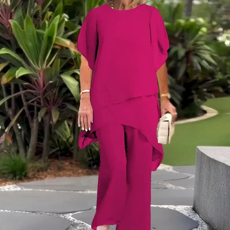 Lianah - Set Composto Da Camicetta e Pantaloni a Gamba Larga