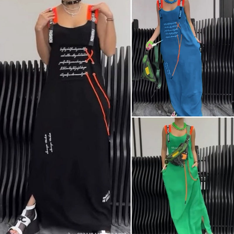 Wafia - Abito Casuale Senza Maniche Stampato
