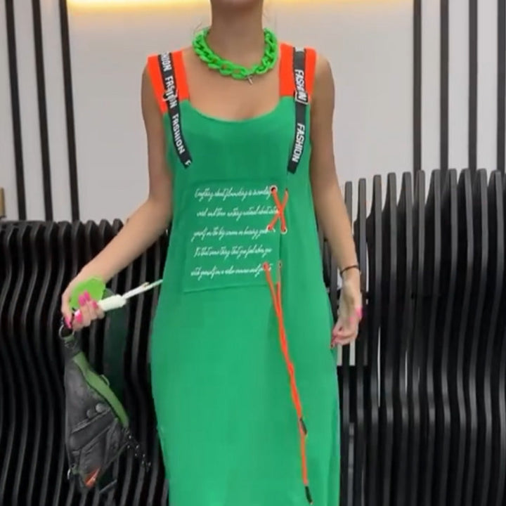Wafia - Abito Casuale Senza Maniche Stampato