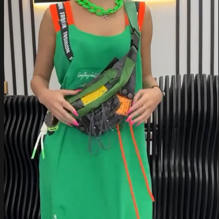 Wafia - Abito Casuale Senza Maniche Stampato