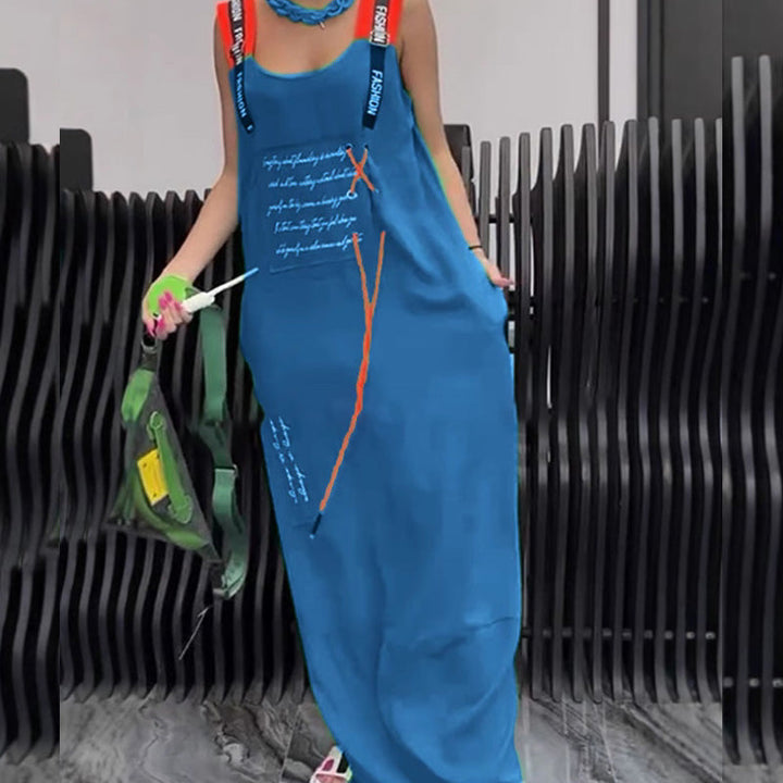 Wafia - Abito Casuale Senza Maniche Stampato
