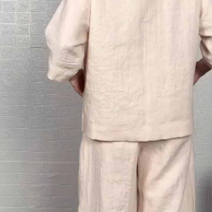 Louna - Elegante Completo Due Pezzi In Cotone e Lino