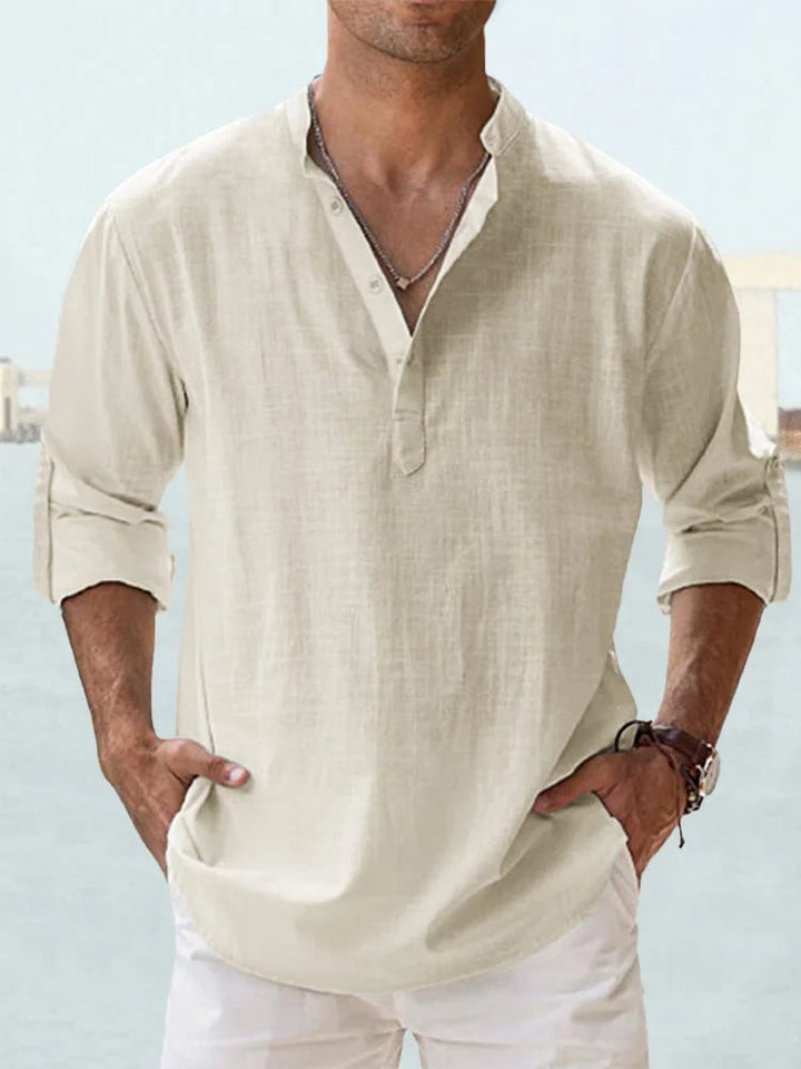 Eranga - Camicia a Maniche Lunghe in Cotone e lino