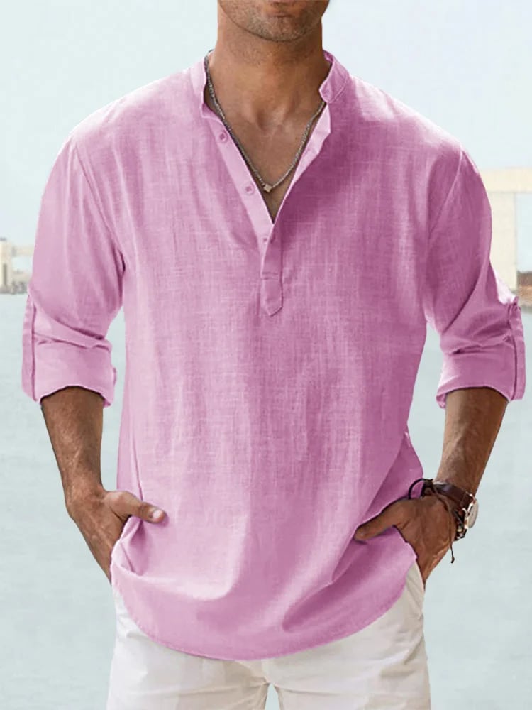 Eranga - Camicia a Maniche Lunghe in Cotone e lino
