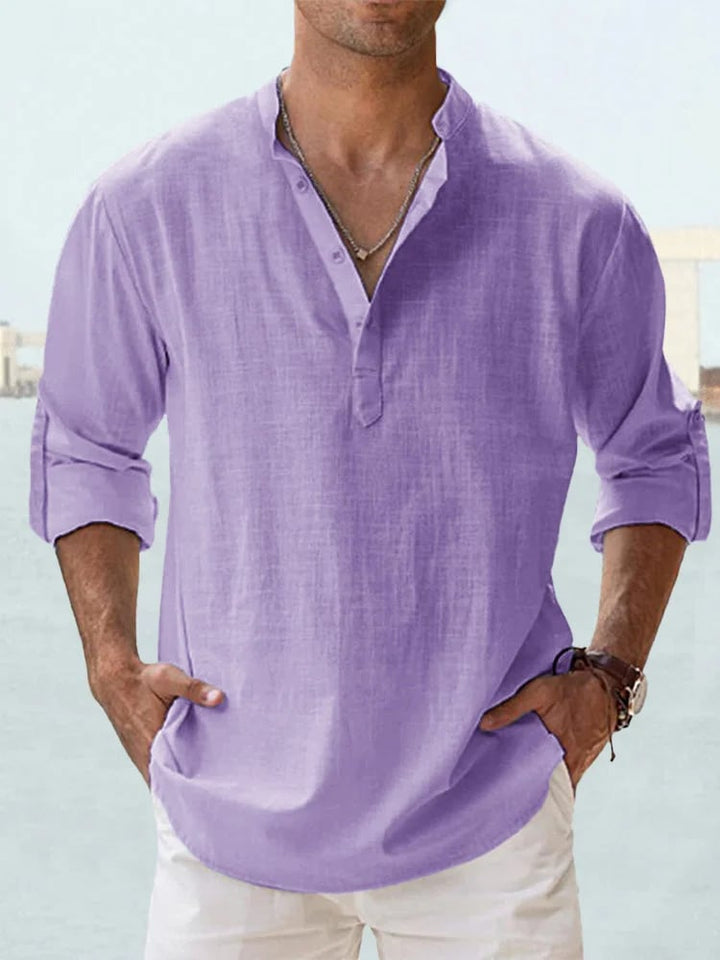 Eranga - Camicia a Maniche Lunghe in Cotone e lino