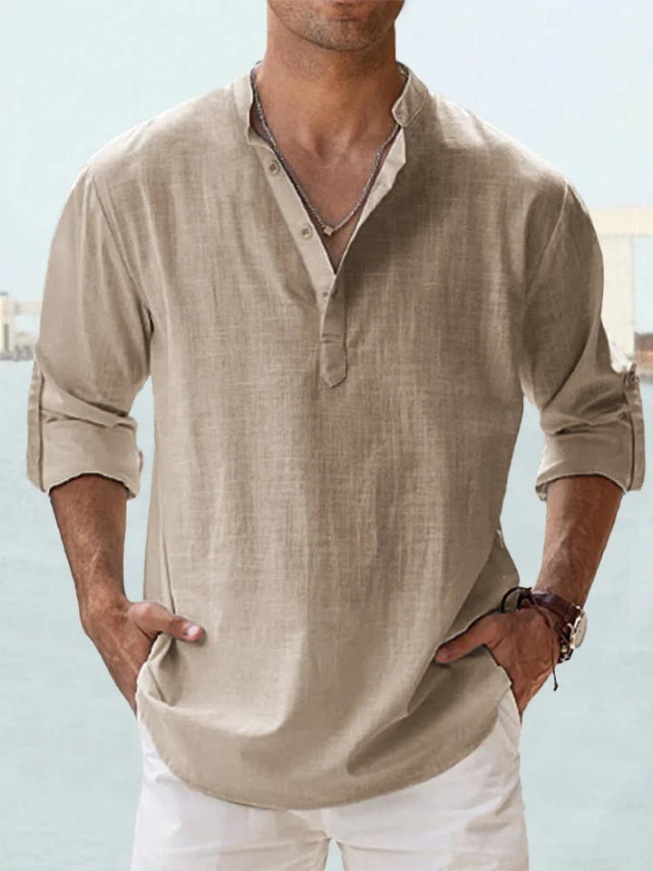 Eranga - Camicia a Maniche Lunghe in Cotone e lino