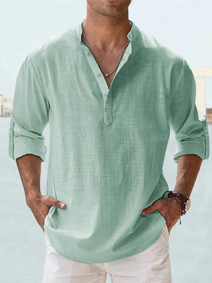 Eranga - Camicia a Maniche Lunghe in Cotone e lino