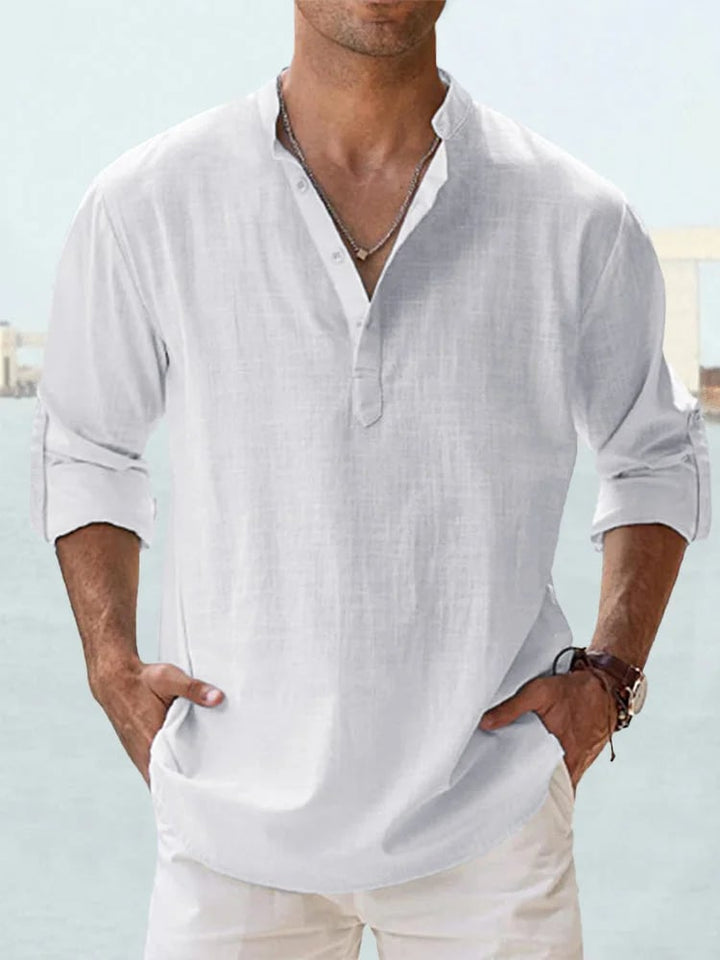 Eranga - Camicia a Maniche Lunghe in Cotone e lino