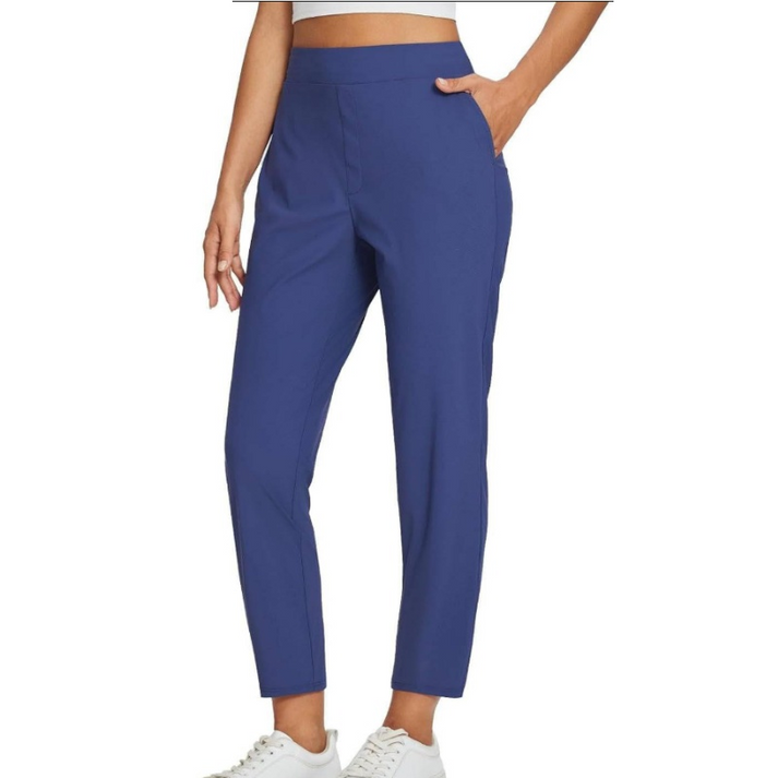 Zaryn - Pantaloni Elasticizzati a Vita Alta Con Tasca