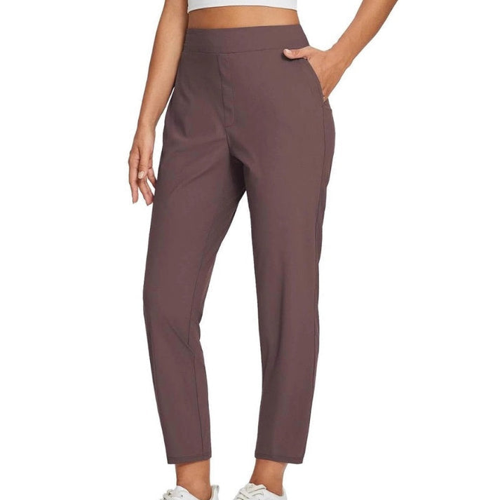 Zaryn - Pantaloni Elasticizzati a Vita Alta Con Tasca