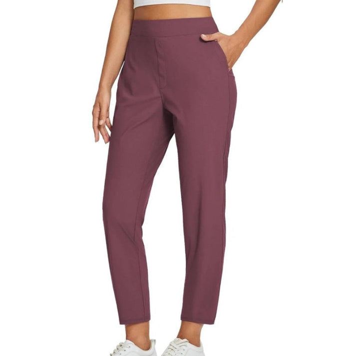 Zaryn - Pantaloni Elasticizzati a Vita Alta Con Tasca