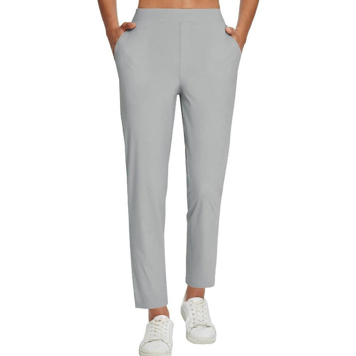 Zaryn - Pantaloni Elasticizzati a Vita Alta Con Tasca