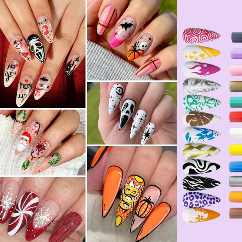 GlamSketch - Set Di Penne Per Nail Art In 12 Colori