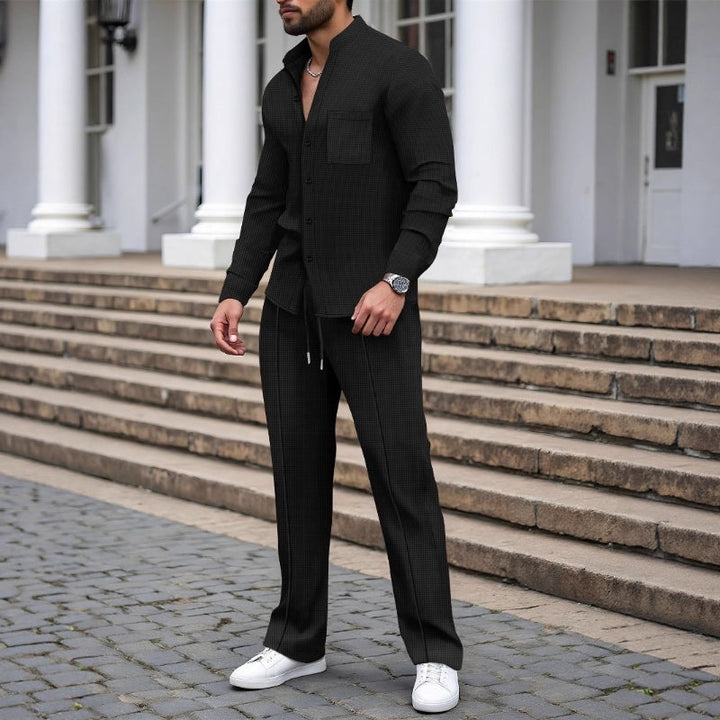 Efron - Confortevole Set di 2 Pezzi in Tessuto Waffle