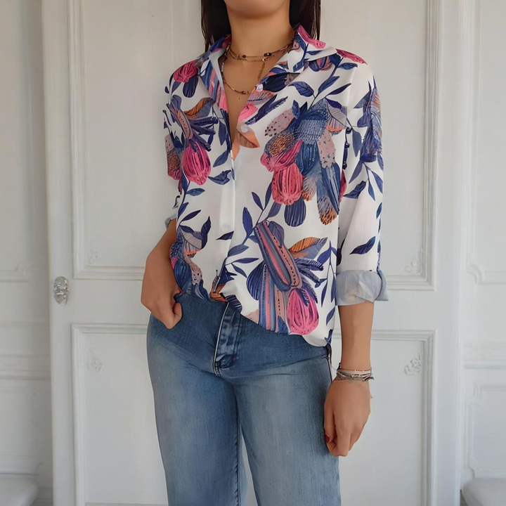 Garner - Elegante Camicia Con Stampa Floreale
