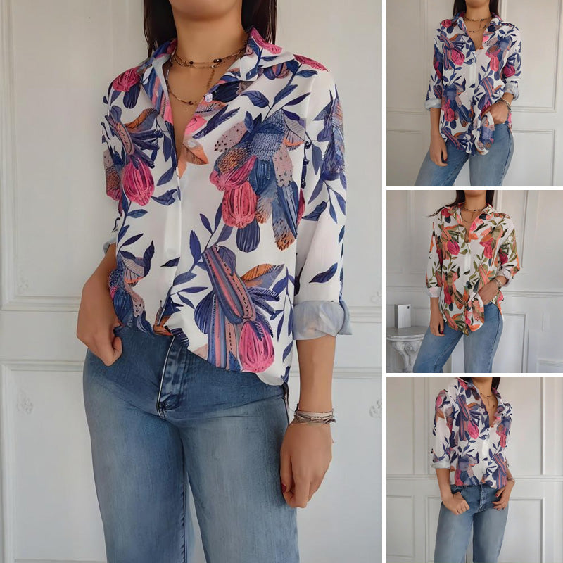 Garner - Elegante Camicia Con Stampa Floreale