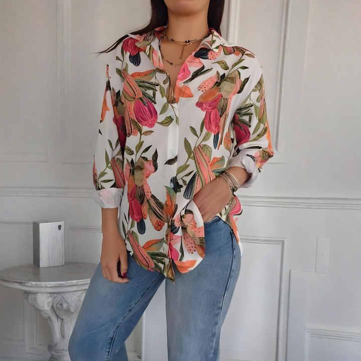 Garner - Elegante Camicia Con Stampa Floreale