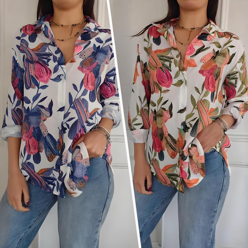 Garner - Elegante Camicia Con Stampa Floreale