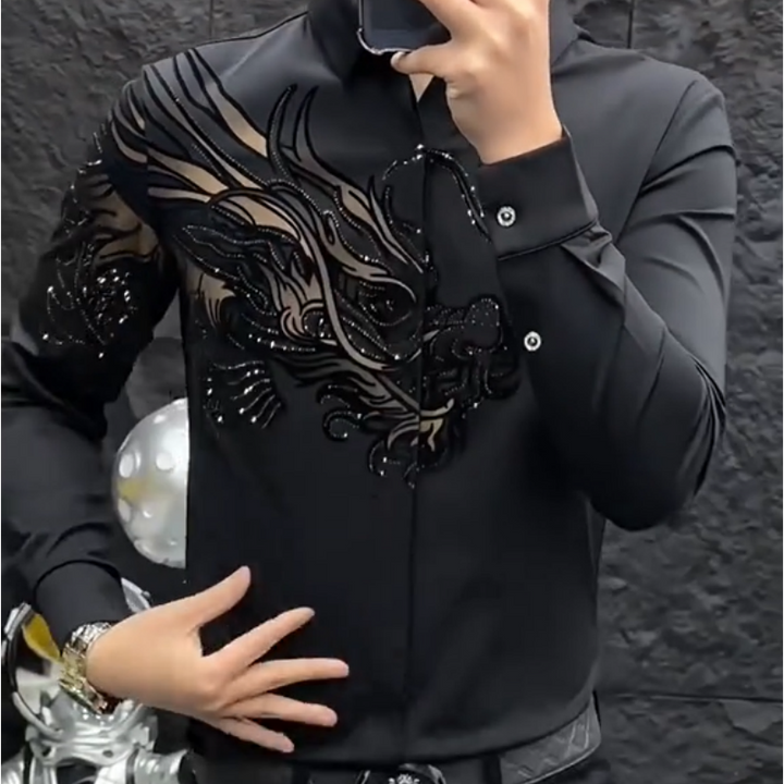 Zeljko - Camicia Elegante Slim Fit con Stampa