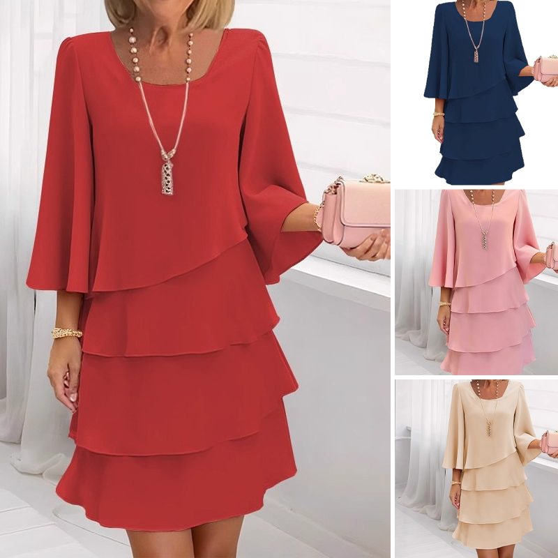 Ishari - Abito Elegante Con Scollo Quadrato