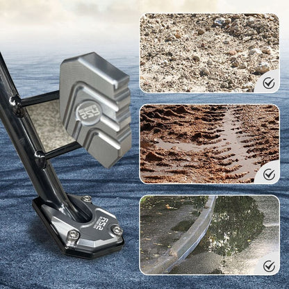 BalanceGuard - Piastra Di Prolunga Per Cavalletto Laterale Moto Con Poggiapiedi