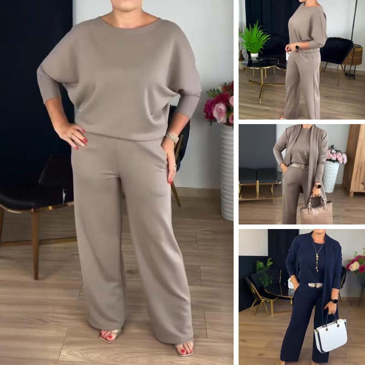 Mouna - Elegante Set Di 3 Capi Con Cardigan Lungo