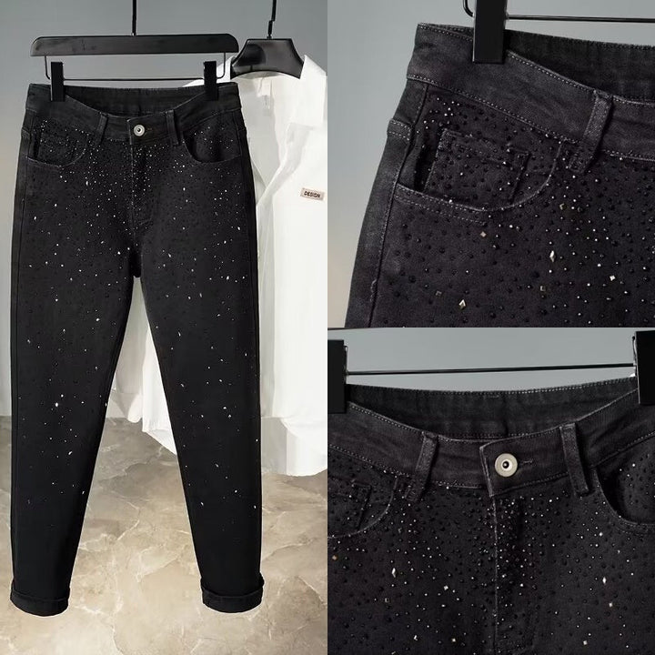 Jake - Jeans Slim Fit A Vita Alta Con Strass