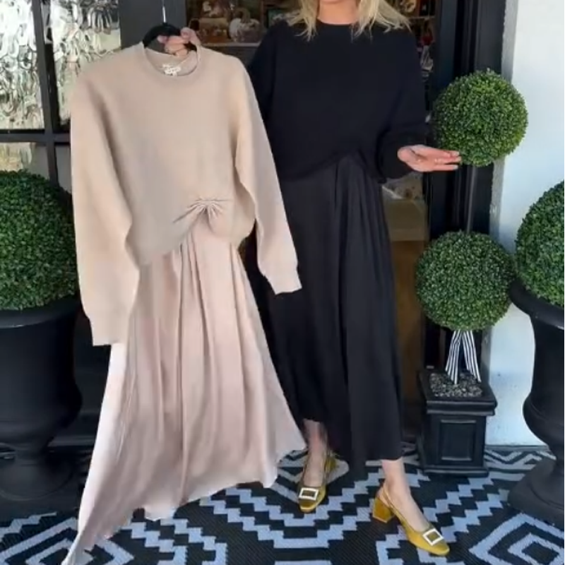 Lilee - Top Con Nodo Intrecciato e Maxi Abito