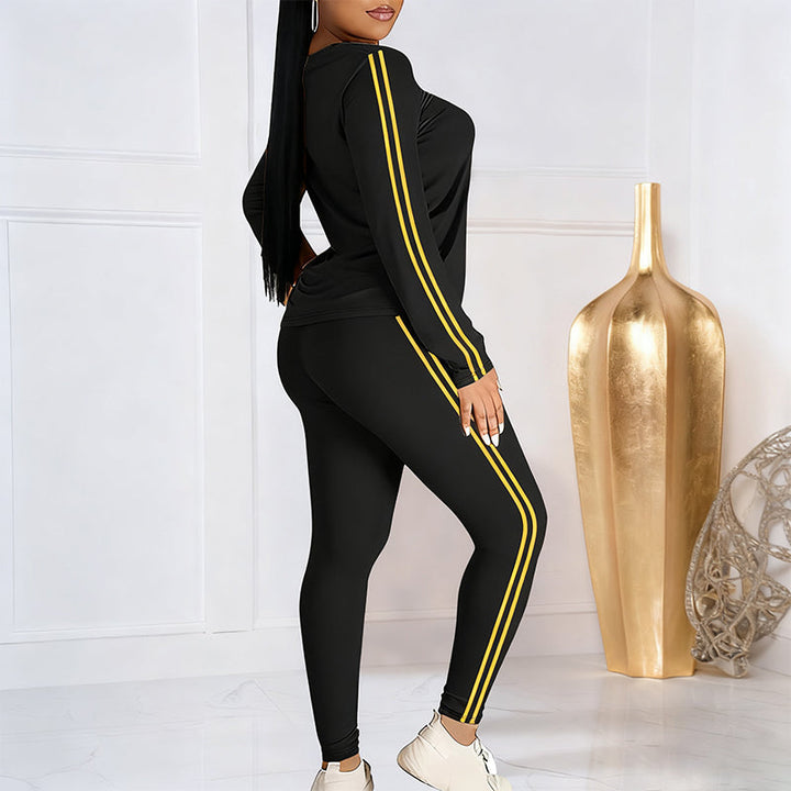 Shaked - Elegante Completo Tuta a Due Pezzi Con Maniche lunghe