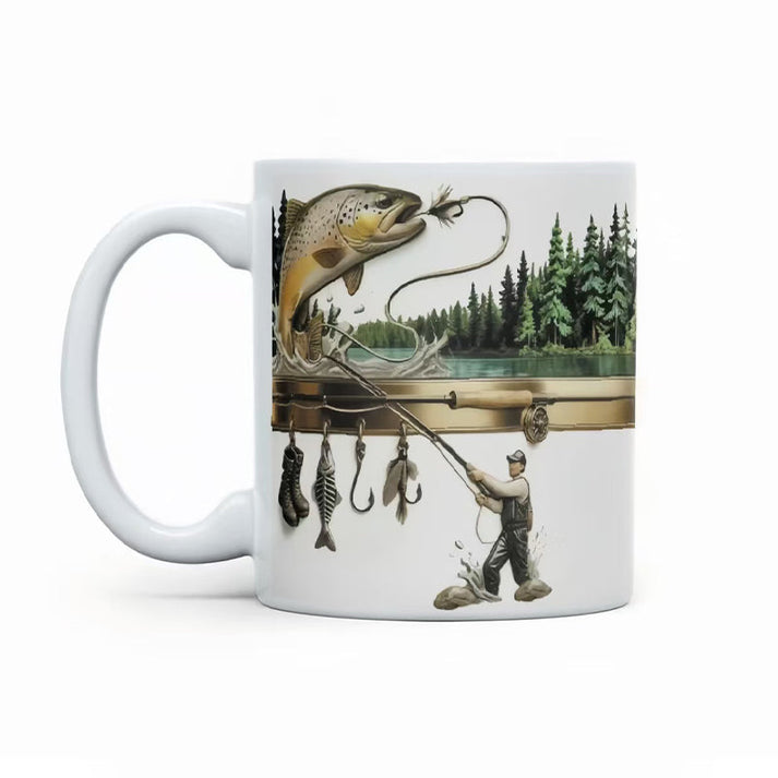 TackleMug - Tazza da Caffè con Motivo a Tema Pesca