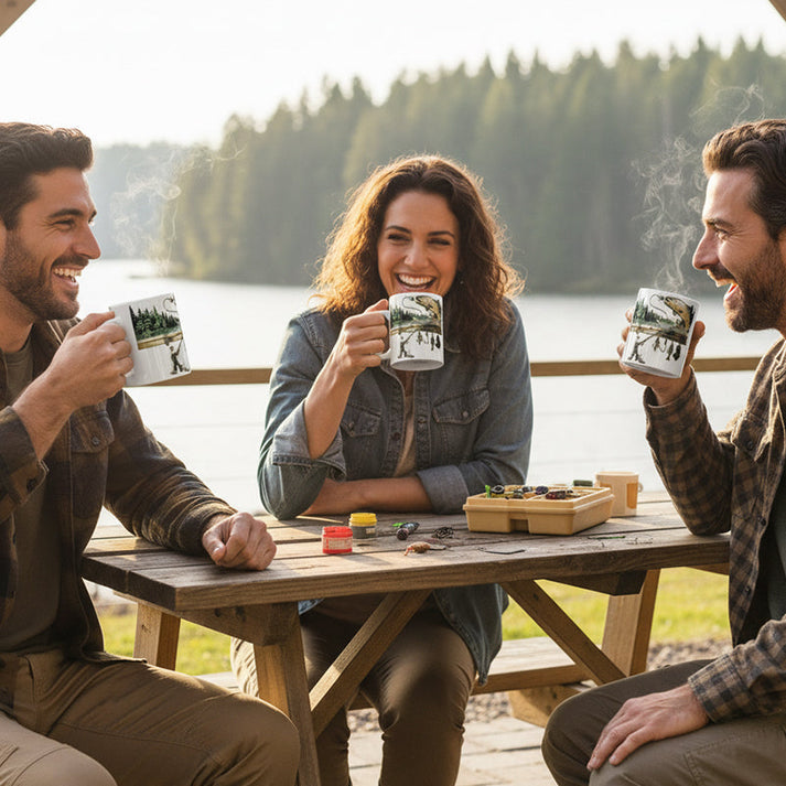 TackleMug - Tazza da Caffè con Motivo a Tema Pesca