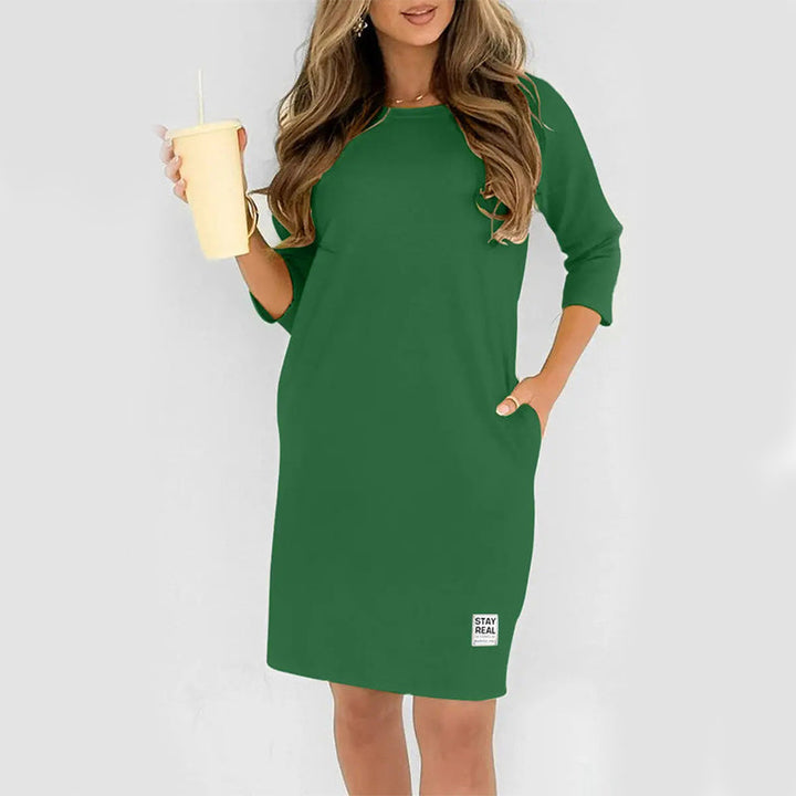 Sidsel - Elegante Abito T-Shirt Con Scollo Rotondo