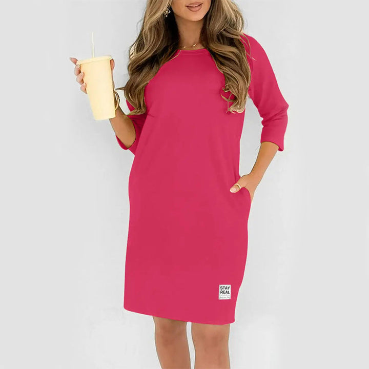 Sidsel - Elegante Abito T-Shirt Con Scollo Rotondo