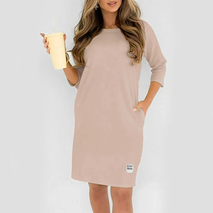 Sidsel - Elegante Abito T-Shirt Con Scollo Rotondo