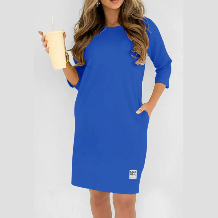 Sidsel - Elegante Abito T-Shirt Con Scollo Rotondo